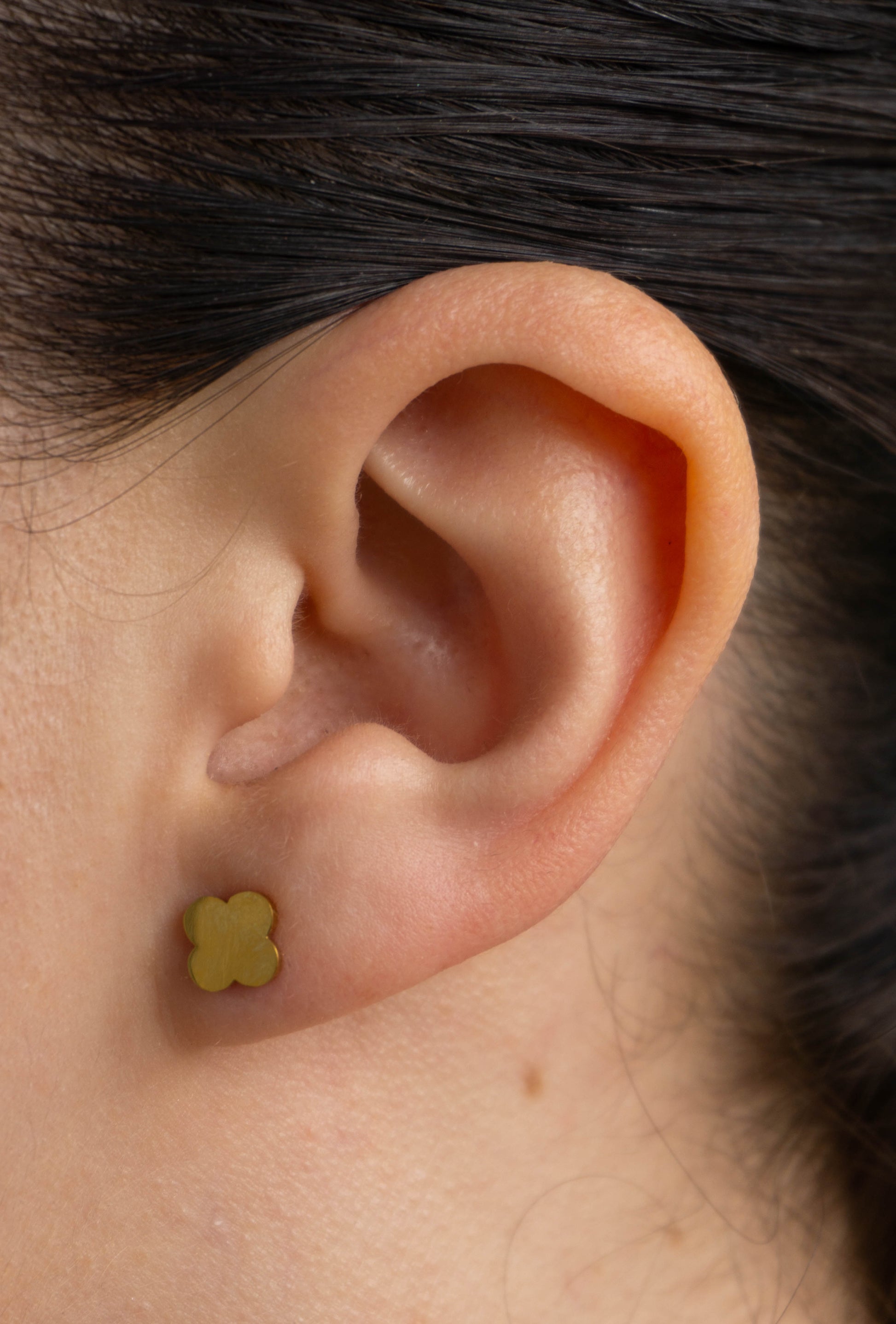 Aretes Topo Trébol Oro