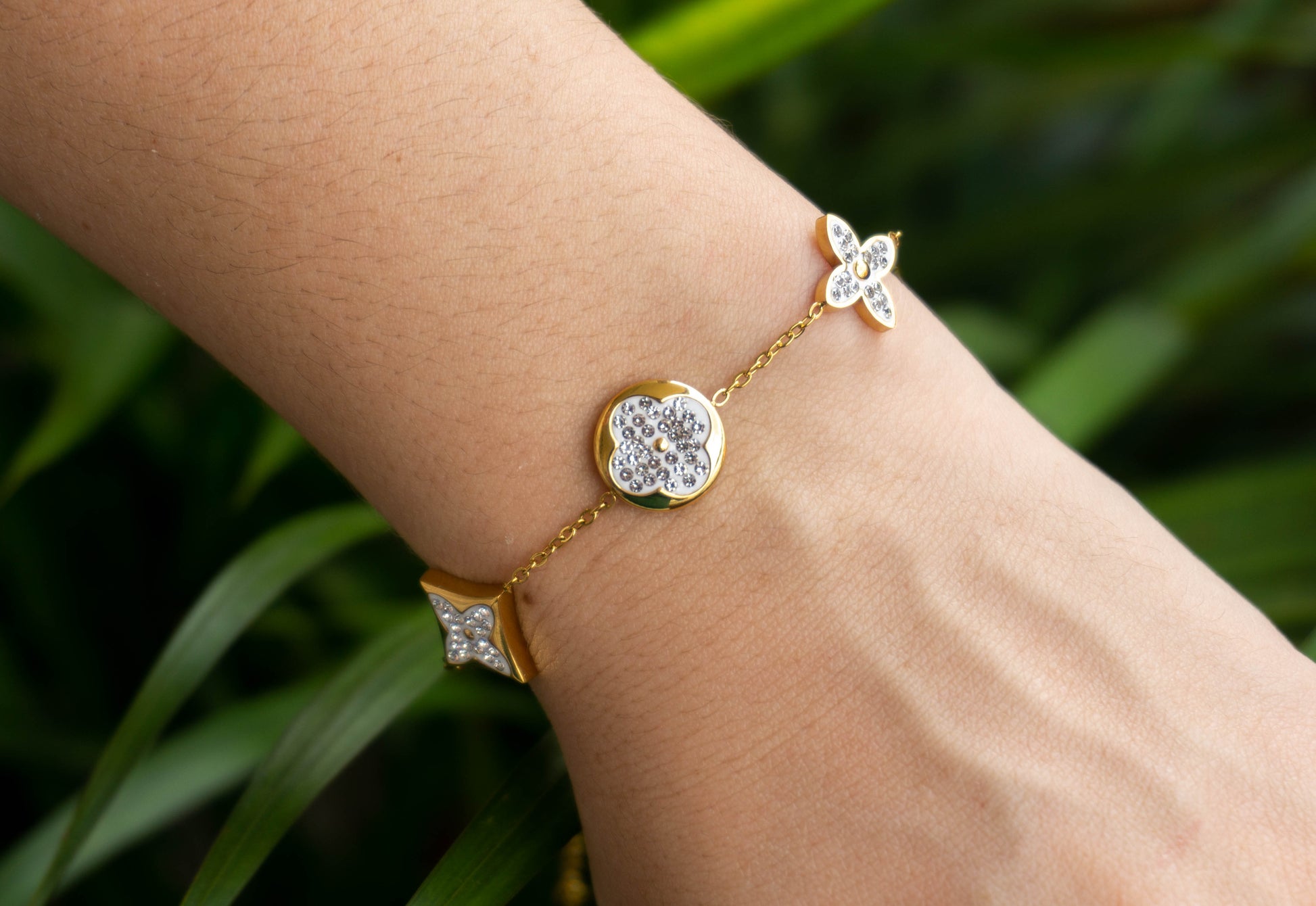 Pulsera Blanca Brillante