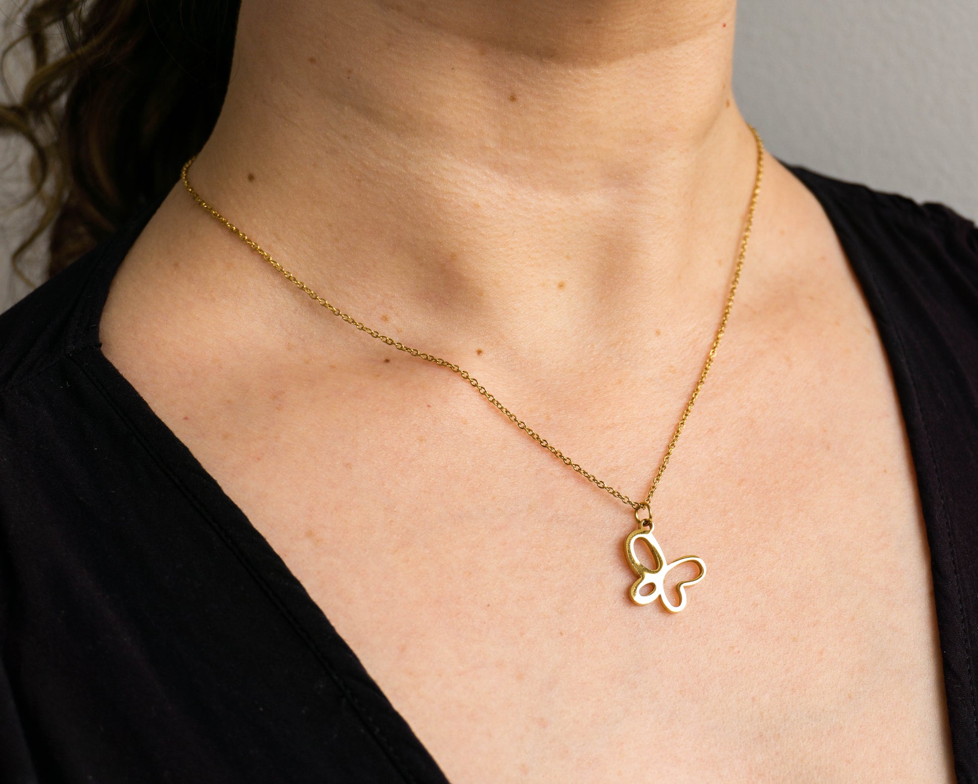 Cadena y Dije Mariposa Oro